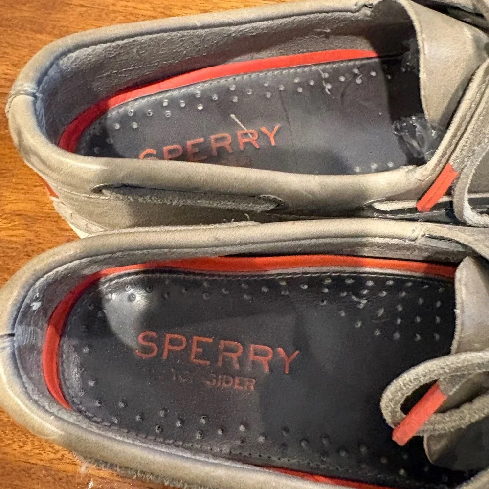 Sperry‎ Top-Sider Boat Shoes Mens 9 Grey Green Leather STS23930